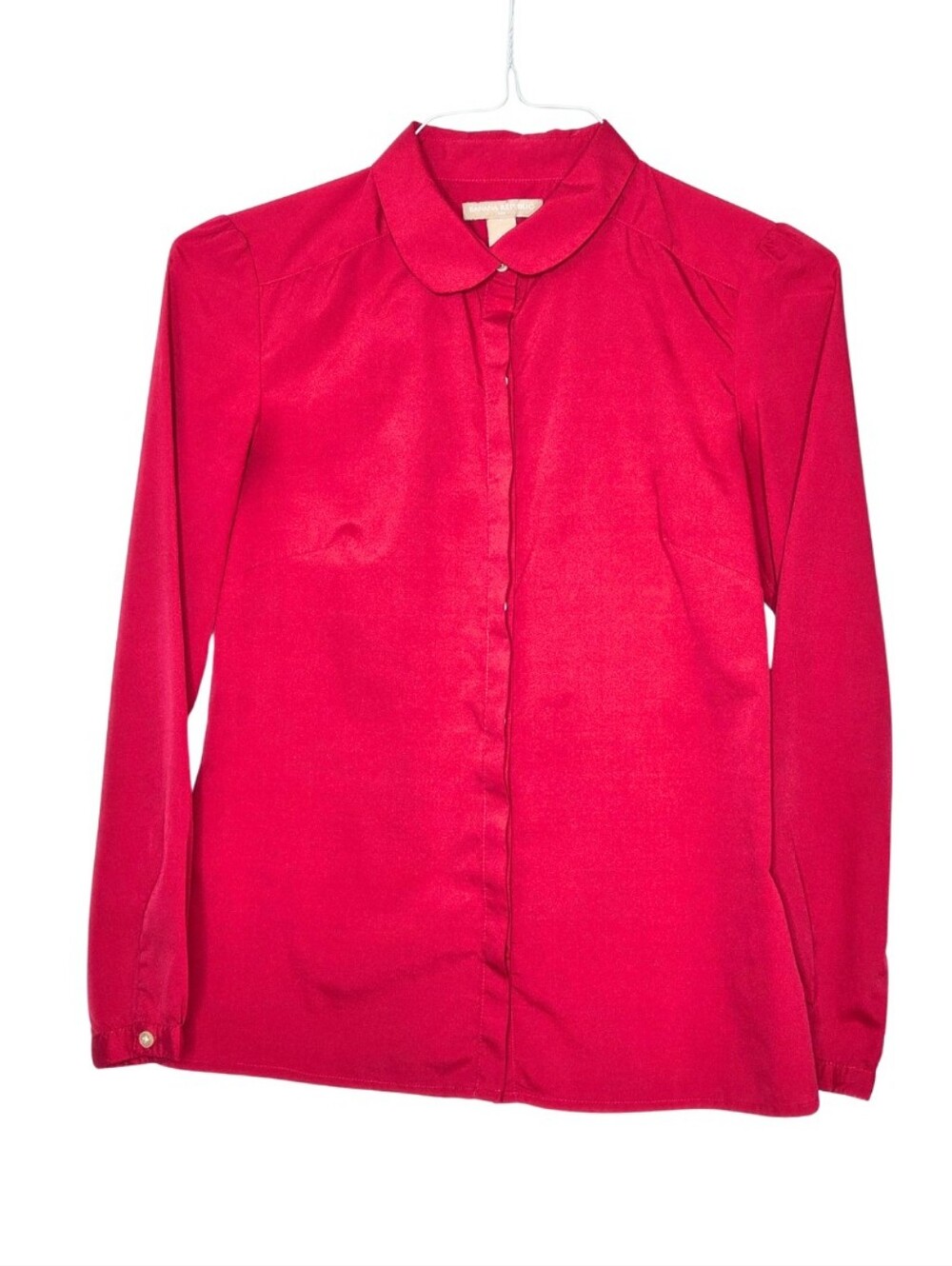 Banana Republic Classic Red Peter Pan Collar Blouse